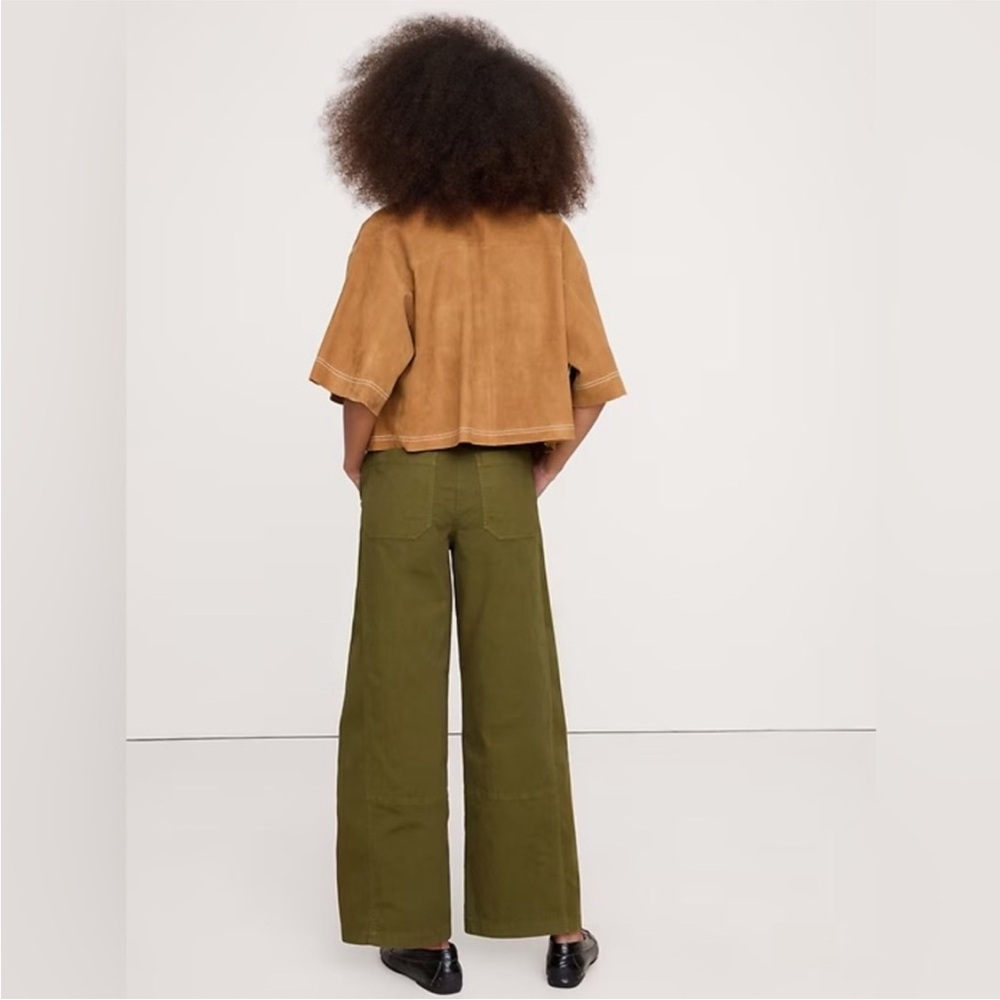 NWT! Banana Republic Olive Green Mid-Rise Relaxed Painter Pull-On Pant Multiple🩷 - Picture 2 of 6